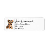 Étiquette Nom et adresse de chien Yorkshire Terrier mignon (Devant)