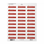 Étiquette Nom et adresse de petit logo rouge brique (Feuille entière)