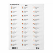 Étiquette Nom et adresse de tulipe orange (Feuille entière)