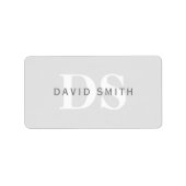 Étiquette Nom et monogramme modernes | Vert et blanc (Devant)