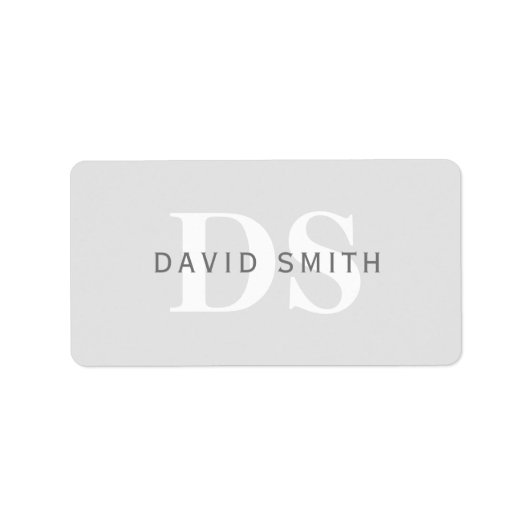 Étiquette Nom et monogramme modernes | Vert et blanc (Devant)