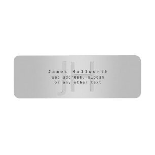 Étiquette Nom et Slogan modifiable moderne   Gradient gris