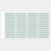 Étiquette Nom Gingham Vert Sauge Imperméable (Feuille)