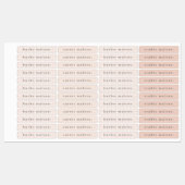 Étiquette Nom Imperméable Gingham Rose Pâle (Feuille)