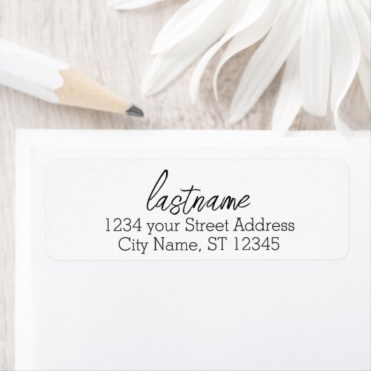 Étiquette Nom - Isabella Police Script - Adresse de retour (En situation)