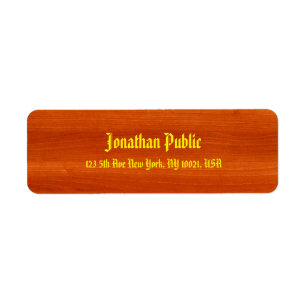 Étiquette Nom manuscrit Gold American Text Noyer Bois