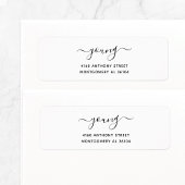 Étiquette Nom manuscrit moderne et adresse de retour 08a.