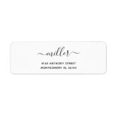 Étiquette Nom manuscrit moderne et adresse de retour 08d. (Devant)