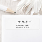 Étiquette Nom manuscrit moderne et adresse de retour 08e. (En situation)