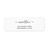 Étiquette Nom manuscrit moderne et adresse de retour 08e. (Devant)