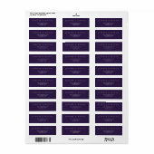 Étiquette Nom Minimal Violet de Minuit (Feuille entière)