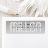 Étiquette Nom moderne avec Ombre gris fondu (En situation)