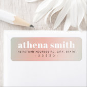 Étiquette Nom moderne rose vert dégradé adresse de retour (En situation)