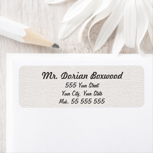 Étiquette Nom noir de la structure blanche simple (En situation)