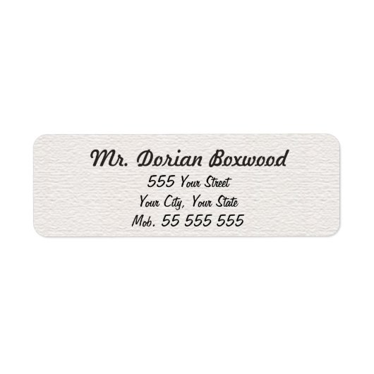 Étiquette Nom noir de la structure blanche simple (Devant)