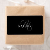 Étiquette Nom Personnalisé Black Elegant | Nom (En situation)
