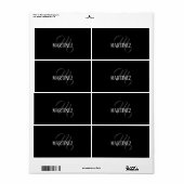 Étiquette Nom Personnalisé Black Elegant | Nom (Feuille entière)