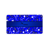 Étiquette Nom personnalisé crosse bleue (Devant)