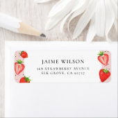 Étiquette Nom personnalisé de fraise Adresse de retour (En situation)