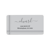 Étiquette Nom personnalisé gris clair (Devant)