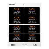 Étiquette Nom Personnalisé L'Homme Le Mythe La Légende (Feuille entière)