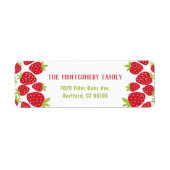 Étiquette Nom personnalisé mignon Red Strawberry Adresse de  (Devant)