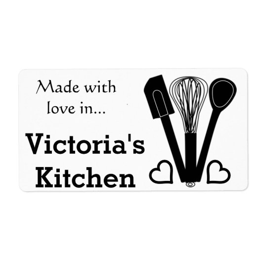 Étiquette Nom personnalisé par outils de cuisson (Devant)