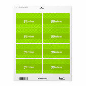 Étiquette Nom personnalisé vert géométrique (Feuille entière)