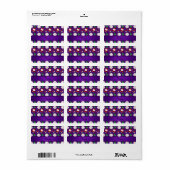 Étiquette Nom personnel violet de baseball noël (Feuille entière)