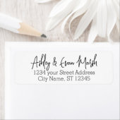 Étiquette Nom - Police de script Heartwell - Adresse de reto (En situation)