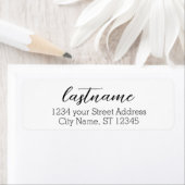 Étiquette Nom - Police de script Mariage - Adresse de retour (En situation)