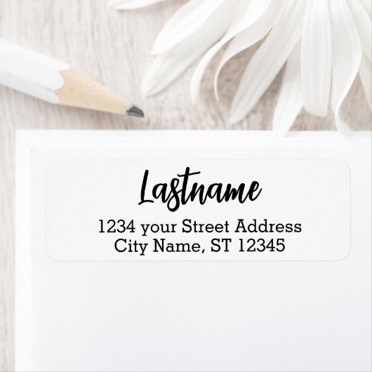 Étiquette Nom - Police du script Bénédictions - Adresse de r (En situation)