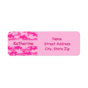 Étiquette Nom rose de camouflage de Camo personnalisé
