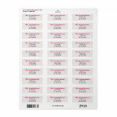 Étiquette Nom rose de la structure blanche simple (Feuille entière)