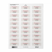 Étiquette Nom rouge de la structure blanche simple (Feuille entière)