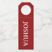 Étiquette Nom Rouge Rustique Pour Chaussette/Boute (Devant)