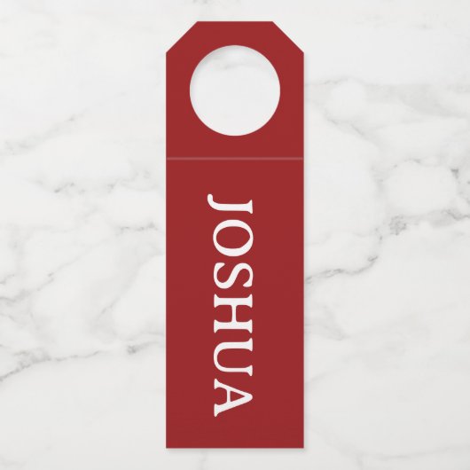 Étiquette Nom Rouge Rustique Pour Chaussette/Boute (Devant)