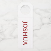 Étiquette Nom Rouge Rustique Pour Chaussette/Boute (Dos)