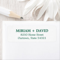 Nom Serif Minimaliste Vert + Adresse de Retour