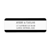 Étiquette Nom typographique blanc noir Adresse de retour Éti (Devant)