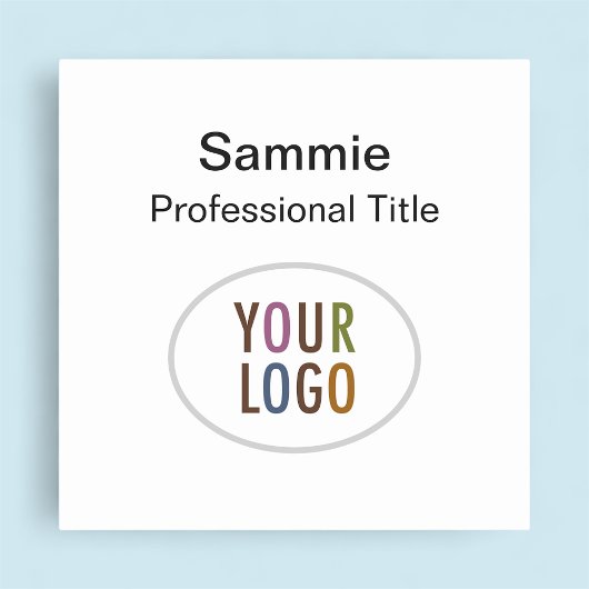 Étiquette nominative carré de la société Logo en é