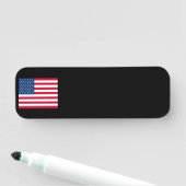 Étiquette nominative drapeau américain effaçable à (En situation)