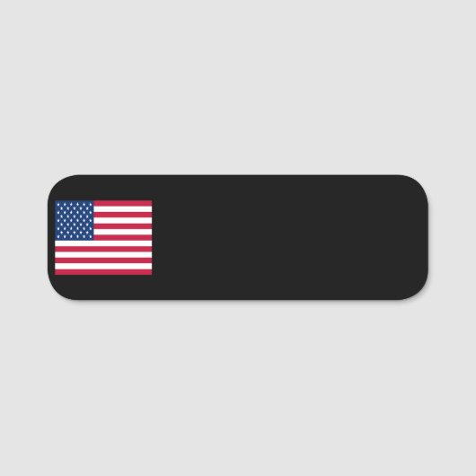 Étiquette nominative drapeau américain effaçable à (Devant)
