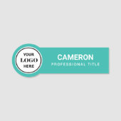 Étiquette nominative Logo de la société Turquoise (Devant)