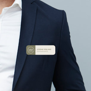 Étiquette nominative magnétique moderne avec logo