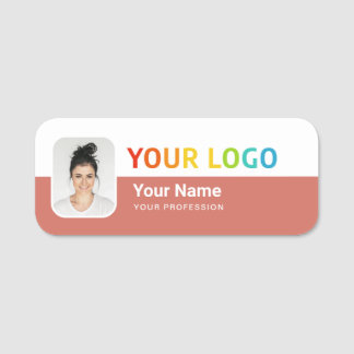 Étiquette nominative pour employé avec logo et pho
