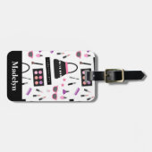 Étiquette nommée à la mode de bagage de filles de (Devant horizontal)