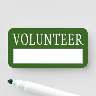 Étiquette nommée "VOLONTAIRE" de vert