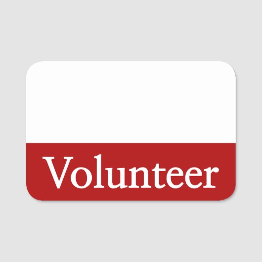 Étiquette nommée "volontaire" traditionnelle (Devant)