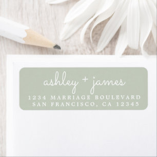 Étiquette Noms élégants Pastel Green Mariage Adresse de reto